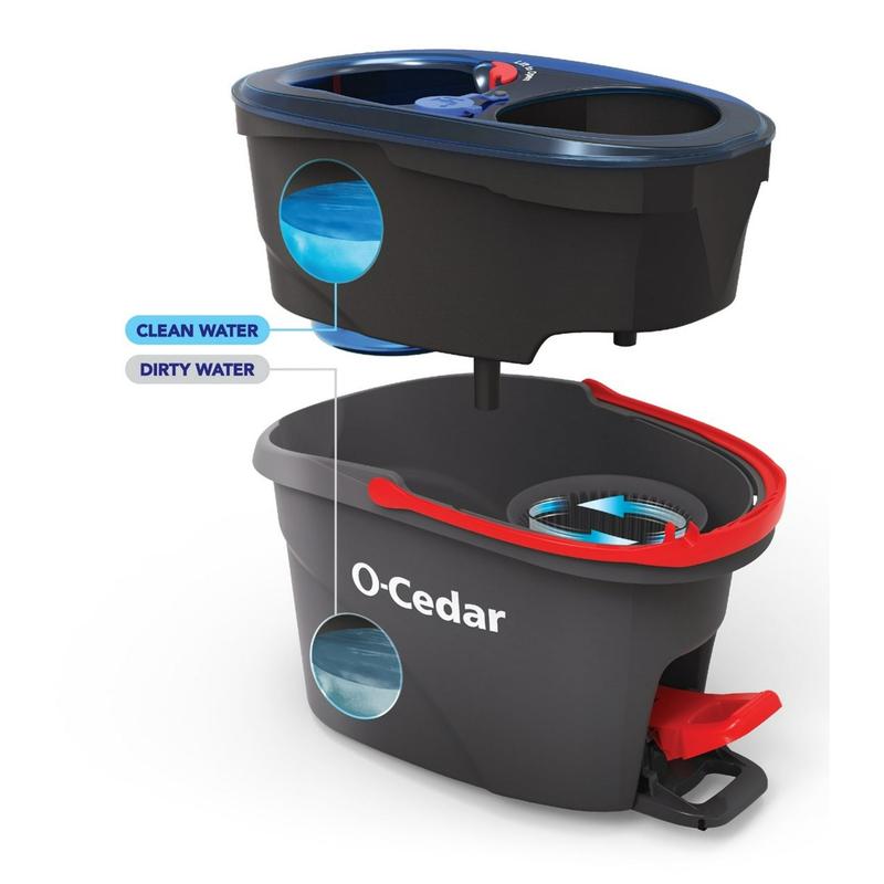 O-Cedar RinseClean Clean Water Spin Mop and Bucket System | Clean with Clean Water | Removes 99% of Bacteria || 1389