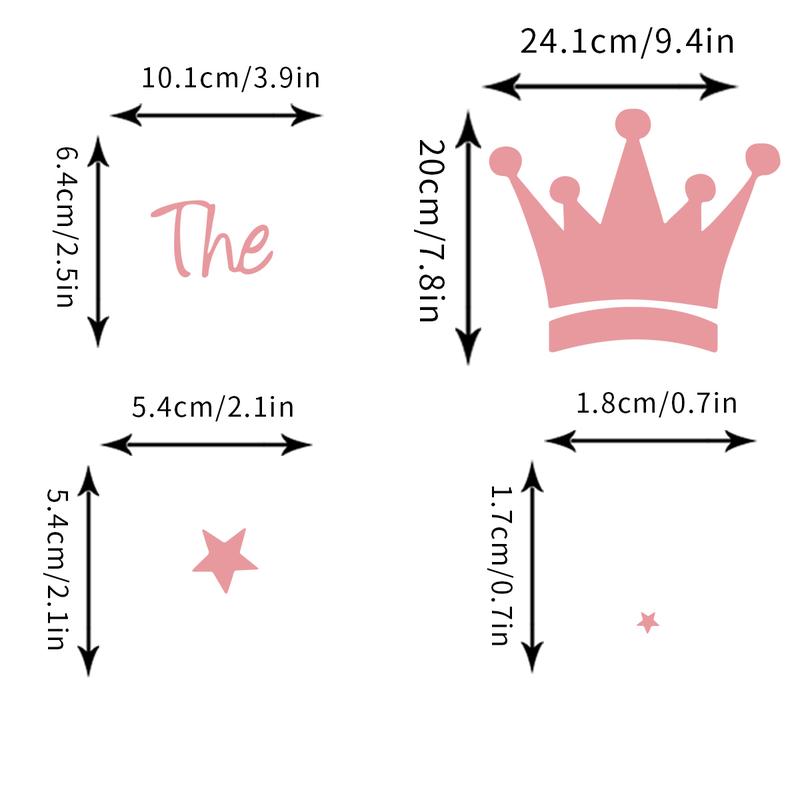 Princess Crown Wall Stickers, The Princess Sleeps Here Wall Decals for Girls Room Little Girls Bedroom Nursery Playroom Daycare Classroom Parties Decoration Decorative Smooth