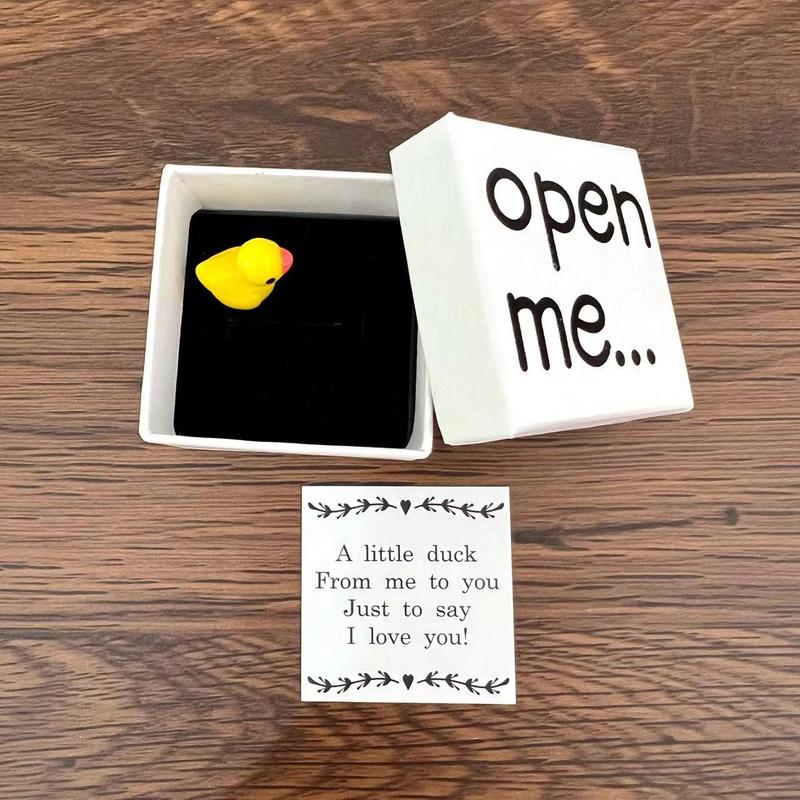 Little Duck in Box Gift, 1 Box Duck Toy in Box Gift with Card & Box, Party Gift for Valentine's Day Christmas Thanksgiving