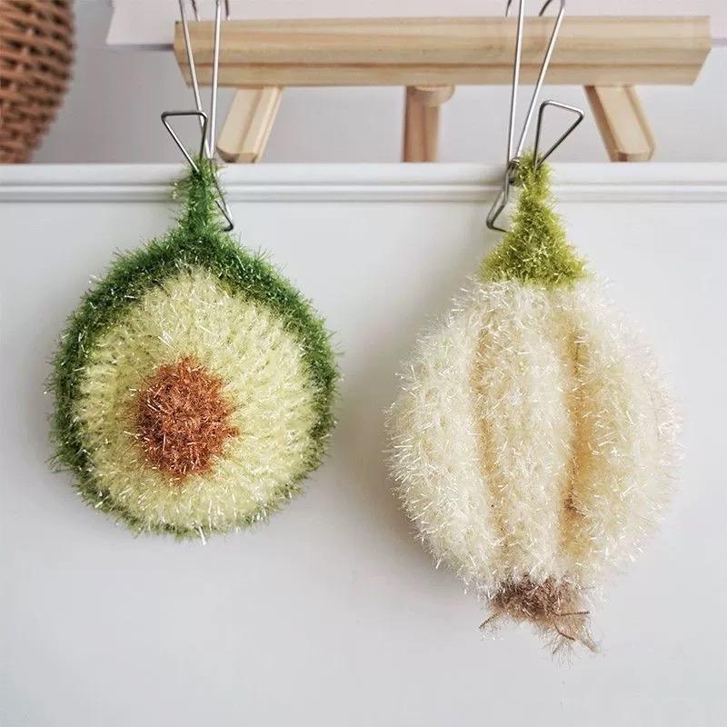 Scratch-Free Hand-Knitted Multipurpose Dish Scrubbers Set for Kitchen Dish Washing, Bathroom, Household Cleaning, Rags Washcloth Sponges