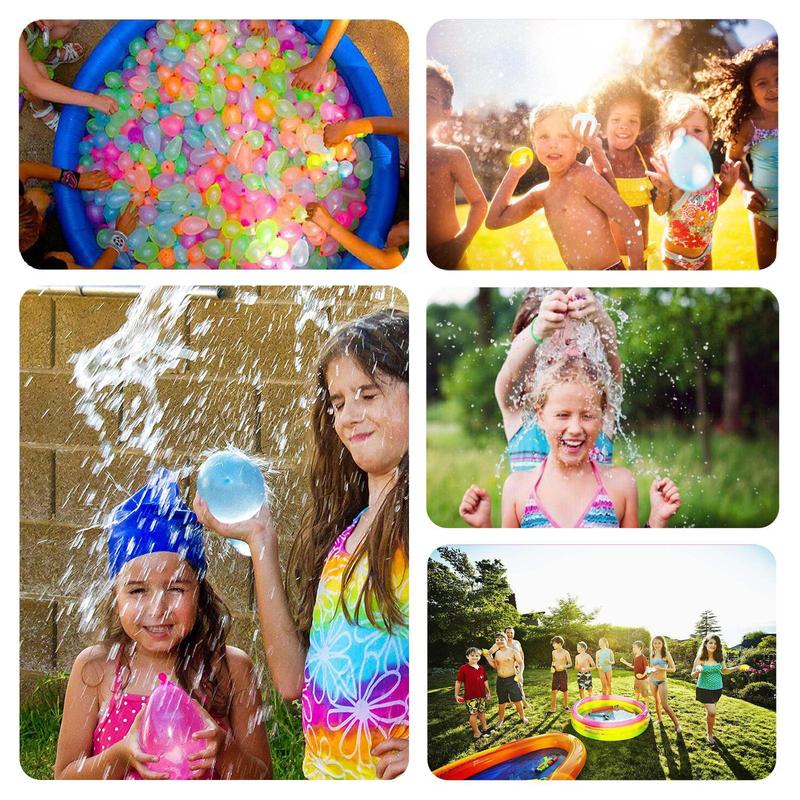 Random Color Water Balloons, 222pcs 6 Bunches Colorful Water Balloon, Latex Water Balloon, Water Toy, Pool Party Supplies, Party Favors