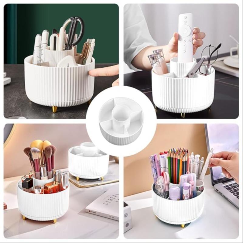 360° Rotatable Makeup Brush Holder, Makeup Brush Storage Box, Desktop Makeup Organizer, Stationery Storage Box for Home Office