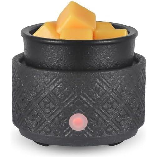 Ceramic Wax Melt Warmer, Fragrance Wax Warmer Electric Candle Wax Melter and Wax Cubes for Home Office Bedroom Aromatherapy Gifts(04-Black)…