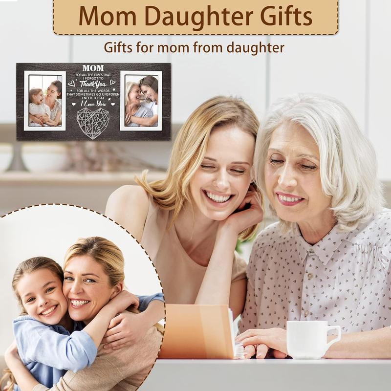 Mothers Day Mom Gifts from Daughter, Gifts for Mom from Son, Mom Picture Frame Great Mom Gift from Daughter Son on Mother's Day, Mom Birthday Gifts Holds 2 4x6 Inches Photos