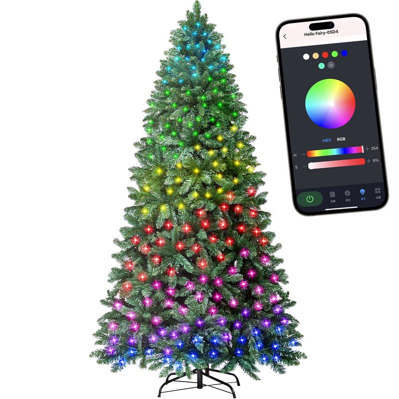 HOLLO STAR 6ft Prelit Christmas Tree with 270 LED Lights, Artificial Christmas Tree with App-Controlled Multi-Color RGB Lights, 1072 Branch Tips, Easy to Assemble, for Home, Party