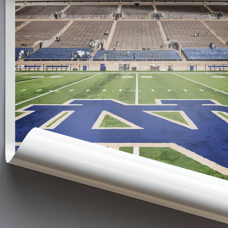 Notre Dame Stadium Poster, Fighting Irish Poster, Dorm Decor, Bedroom Wall Art, Minimalist Sports Poster, Stadium , unframed, Poster Decor