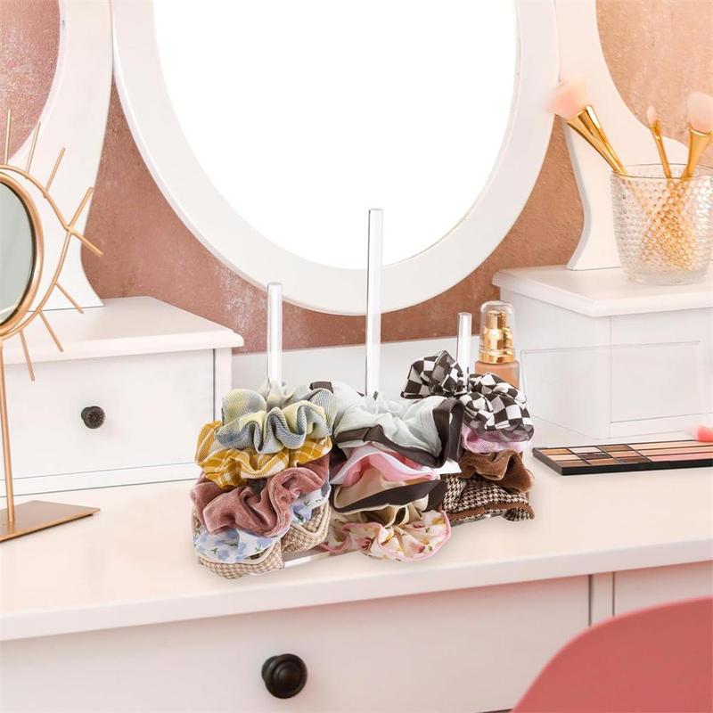 3 Tiers Acrylic Hair Tie Display Stand, 1 Count Clear Hair Accessories Storage Holder, Home Organizer for Living Room Bedroom