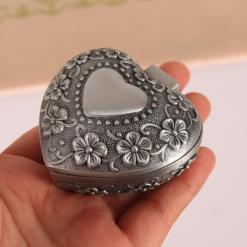 Vintage Heart Shaped Jewelry Storage Box, 1 Count Exquisite Jewelry Organizer, Jewelry Storage Box for Necklace, Earrings & Ring