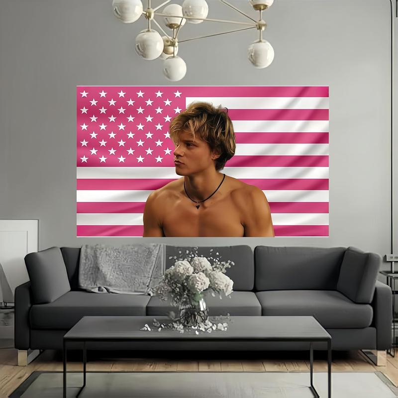 Art tapestry JJ wall tapestry pink american flag poster for college dorm cave bedroom living room office party decoration merch maybank fan gift