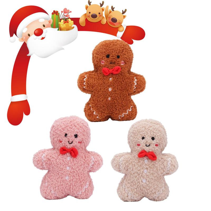 1 Count 3 Colours Available Gingerbread Man Plush Toys Cute Gingerbread Man Plushies Pendant Cartoon Cookie Man Christmas Gift Christmas Tree Decoration Christmas Decor