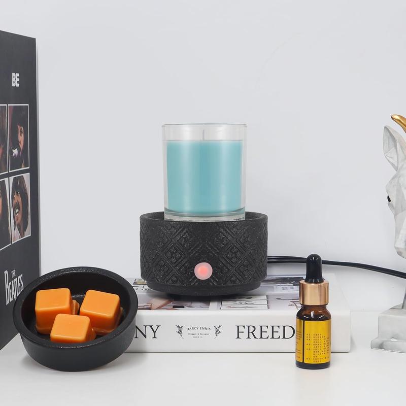 Ceramic Wax Melt Warmer, Fragrance Wax Warmer Electric Candle Wax Melter and Wax Cubes for Home Office Bedroom Aromatherapy Gifts(04-Black)…