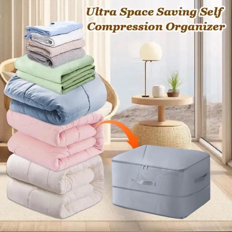 Space Saving Self Compression Storage Bag, Large Capacity Clothes Storage Bag, Clothes Storage Organizer for Home Bedroom Wardrobe