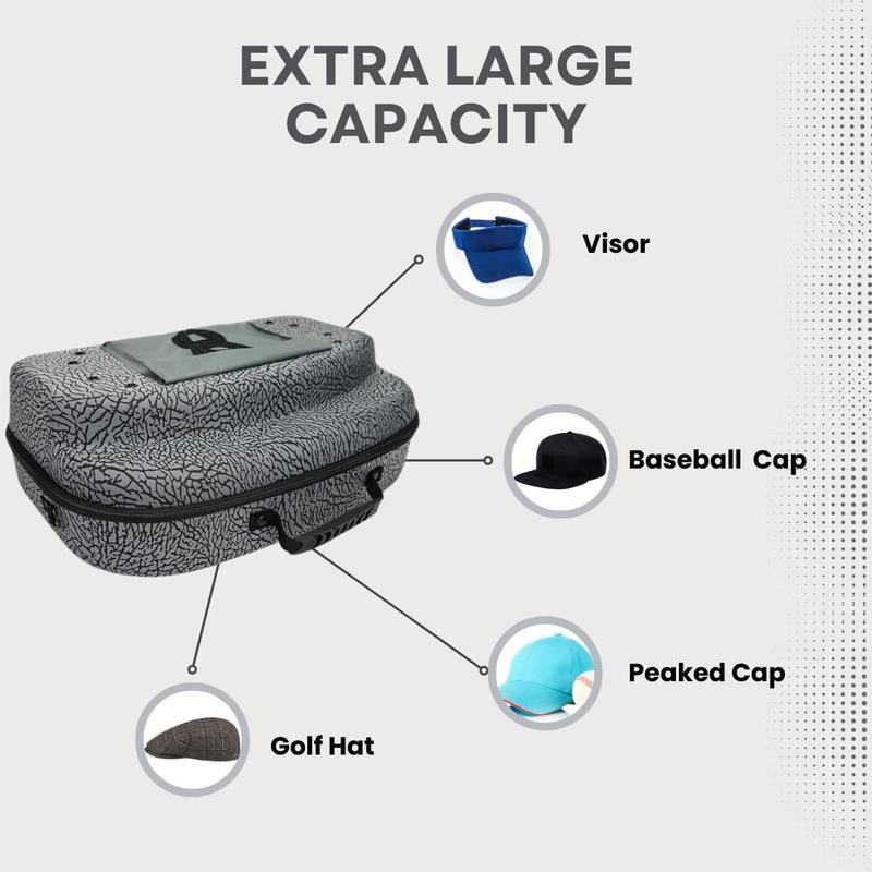 Homiegear Authentic Cap Carrier Case - Water Resistant Crush Proof Storage Bag for All Brands Cap - Elephant Skin - 16 Caps