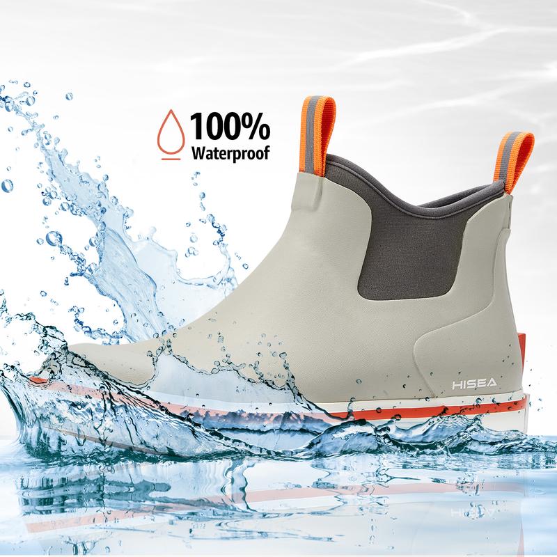 Men's Rain Boots Saltwater Fishing Booties Waterproof Ankle Deck Boots High Traction 9 Colors