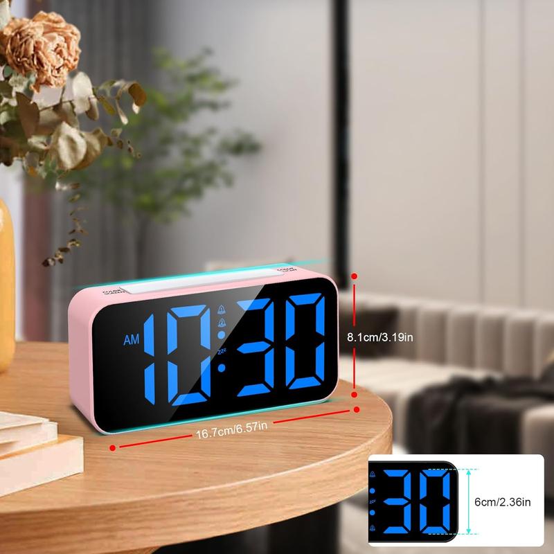 Loud  Clocks for Bedrooms Heavy Sleepers, Digital Clock with Night Light, Large Display, Dual , Snooze, Dimmable Bedside  Clock for  Teens Boys Girls