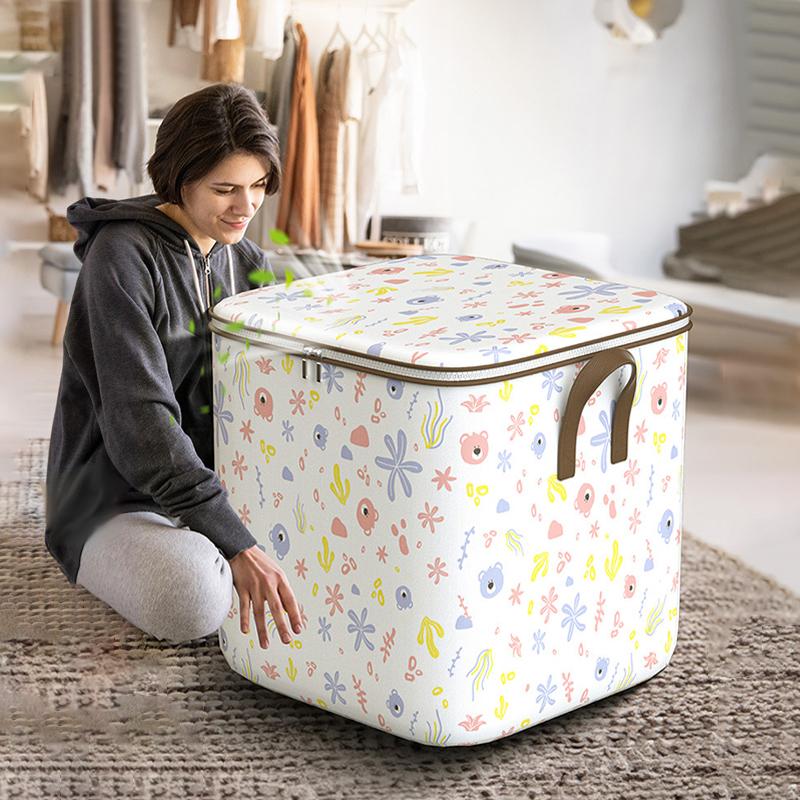 Large Capacity Clothes Storage Bags Closet Organizers Storage Bins Foldable Storage Toy Containers Box Dust-Proof Moving Bag Foldable Clothes