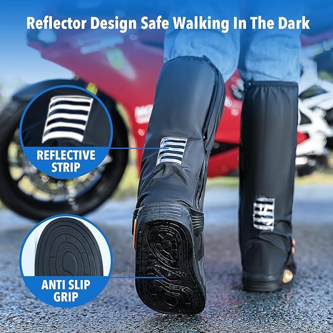 Waterproof Shoe Covers Rain Shoe Cover with Reflector for Men Women