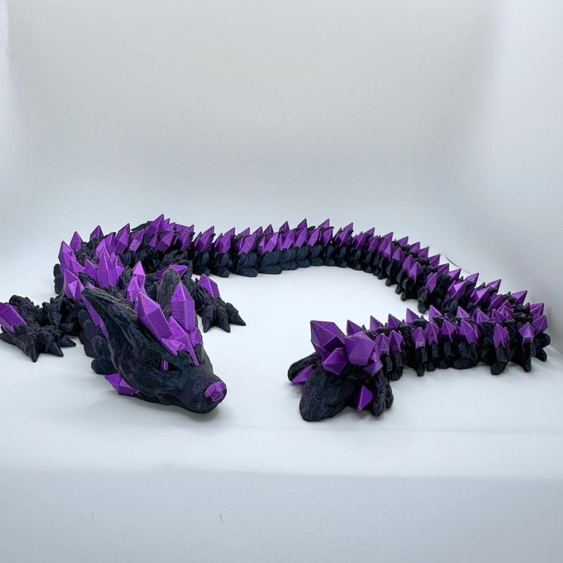 3D Printed Crystal Wolf Dragon Figurine