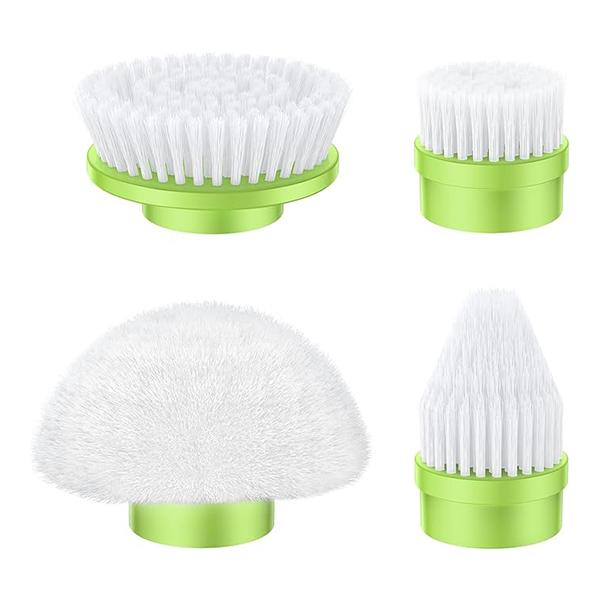 LABIGO Spin Scrubber Power Cleaning Brush Head 4 Pack, Replaceable Brush Heads for Bathroom Floor, Glass, Silicone, Gift Tool Wheel