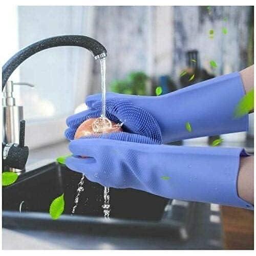 Cleaning Gloves Dishwashing Cleaning Scrubber Glove for Housework, Kitchen, Bathroom Cleaning 1 Pair (13.6