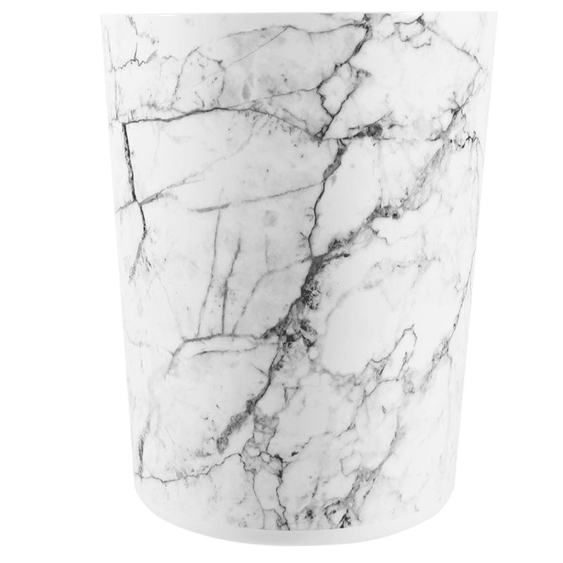 (2 pack) Mainstays 5 Gallon Trash Can, Plastic Office Trash Can, White Marble