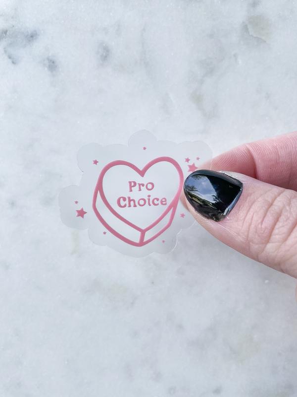 Pro Choice Conversation Heart Sticker | Pro Women Sticker | Abortion Reproductive Rights | Waterproof Laptop Sticker | Pink