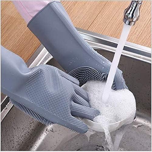 Cleaning Gloves Dishwashing Cleaning Scrubber Glove for Housework, Kitchen, Bathroom Cleaning 1 Pair (13.6