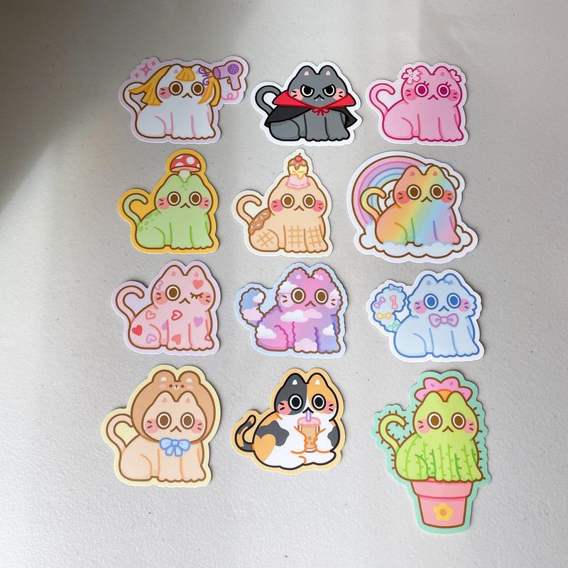 Cute Cat Heavy Duty Waterproof Vinyl Stickers - Vol 1