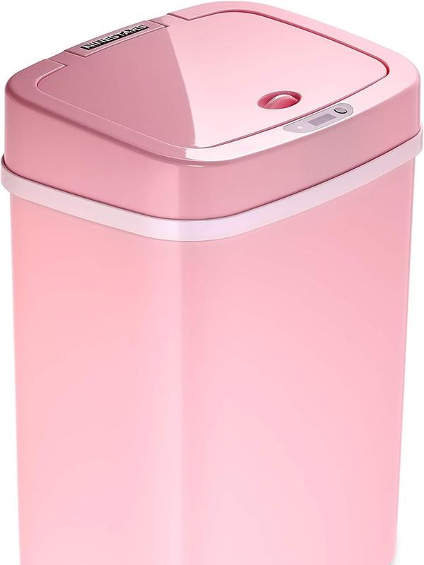 Automatic Touchless Motion Sensor Trash Can-3 Gal Pink Bin Cleaning