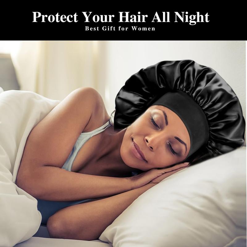 12 Count Large Satin Bonnets for Sleeping, Silky Hair Bonnet for Black Women Braid Curly Hair