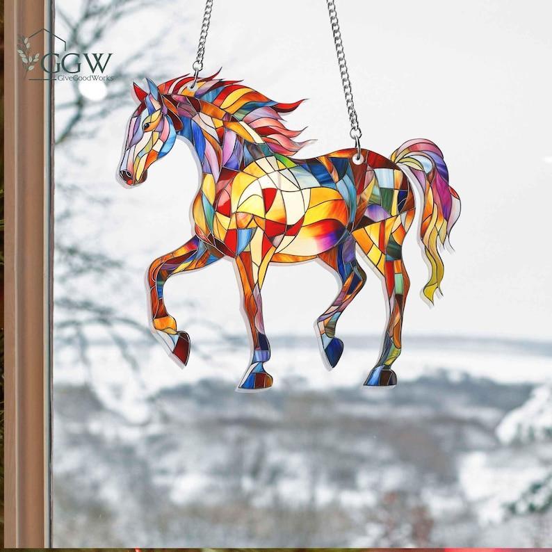 Horse Sun Catcher, Equestrian sun catcher, Horse window decor, Horse crystal suncatcher, Horse ornament, Horse home decor, Horse glass art