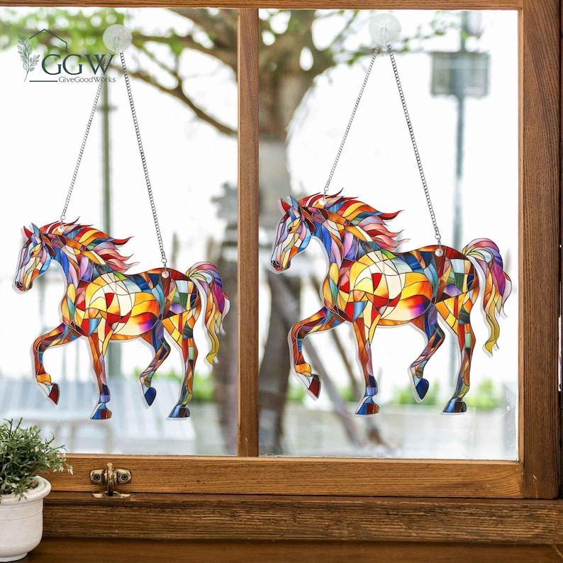 Horse Sun Catcher, Equestrian sun catcher, Horse window decor, Horse crystal suncatcher, Horse ornament, Horse home decor, Horse glass art