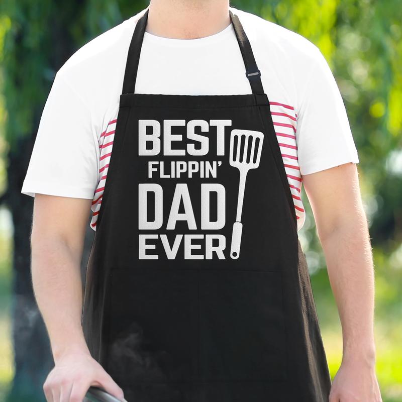 APRON DADDY Chef Apron - Best Flippin' Dad Ever - Funny Dad Apron