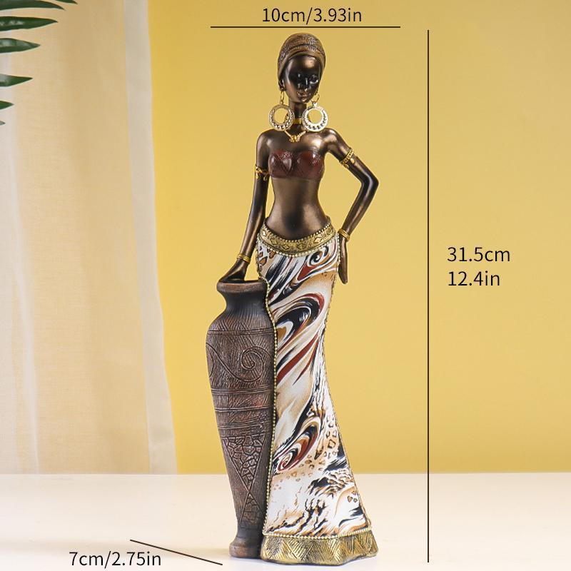 African Woman Design Statue, 1 Count Creative Modern Ornament, Creative Desktop Decoration for Home Living Room Bedroom Office, Home Decor