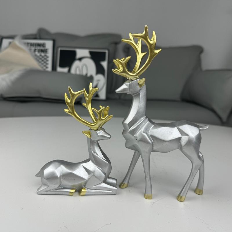 Origami Elk Design Decoration, 1 Pair Nordic Style Desktop Decoration, Home Decor for Living Room TV Cabinet Wine Cabinet