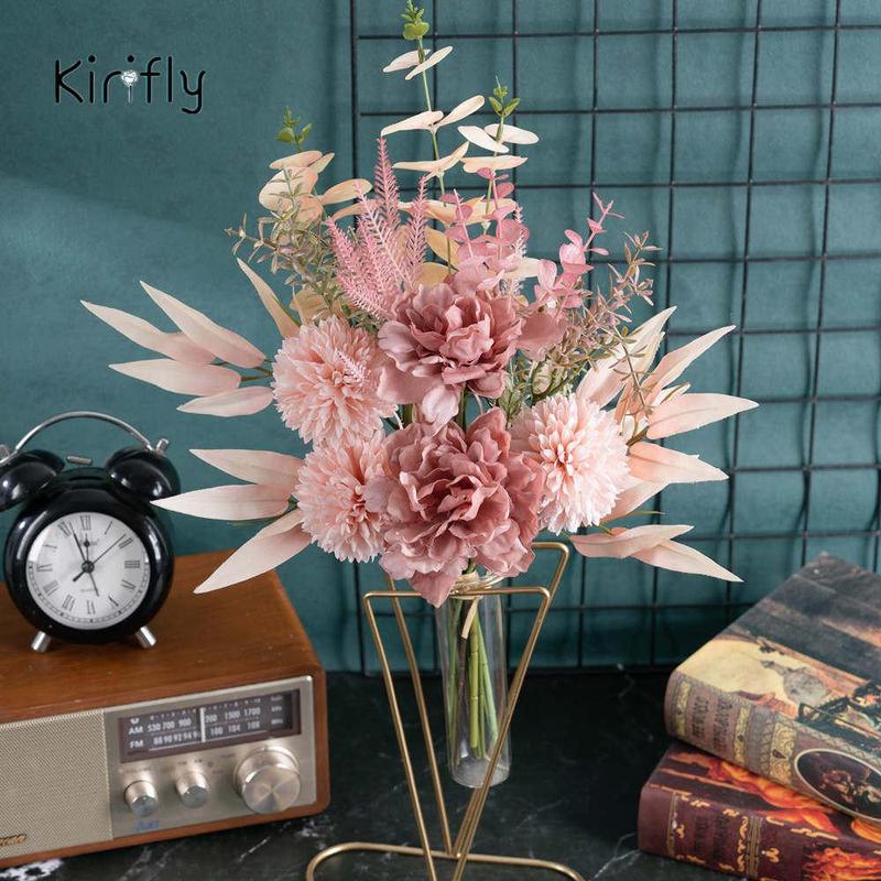 Romantic Artificial Dandelion Bouquet, 1 Count Fake Flower Bouquet, Faux Bouquet for Home Wedding Party Decoration, Decorative Flower for Home Dormitory