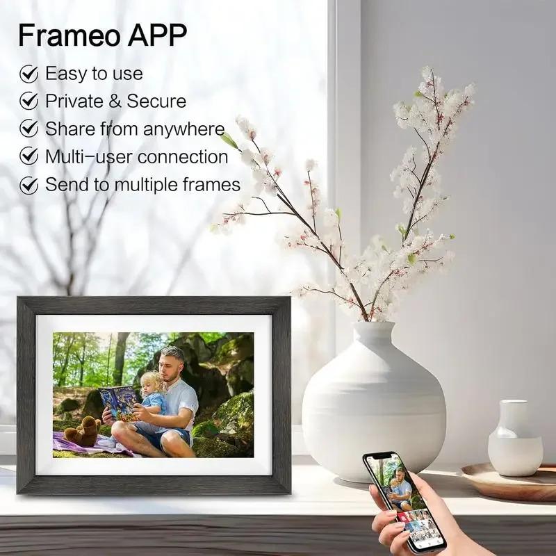 10.1 Inch WiFi Digital Picture Frame,1280 * 800IPS HD Cloud Smart Digital Photo Frame,32GB Storage, Wall Mountable,Christmas Gifts