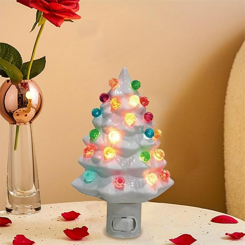 3D Christmas Tree Design Night Light, 1 Count Resin Tree Shaped LED Night Light, Decorative Light for Home Office School Classroom