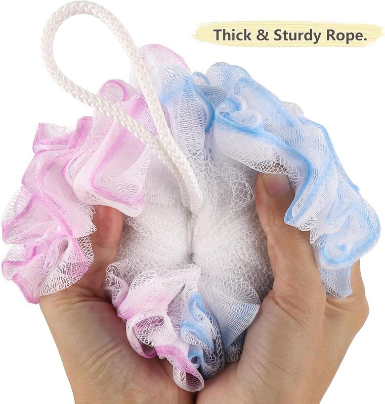 4 count Shower Loofahs Bath Sponges 60g Bath Scrunchies Mesh Pouf  Loofa for  Washing