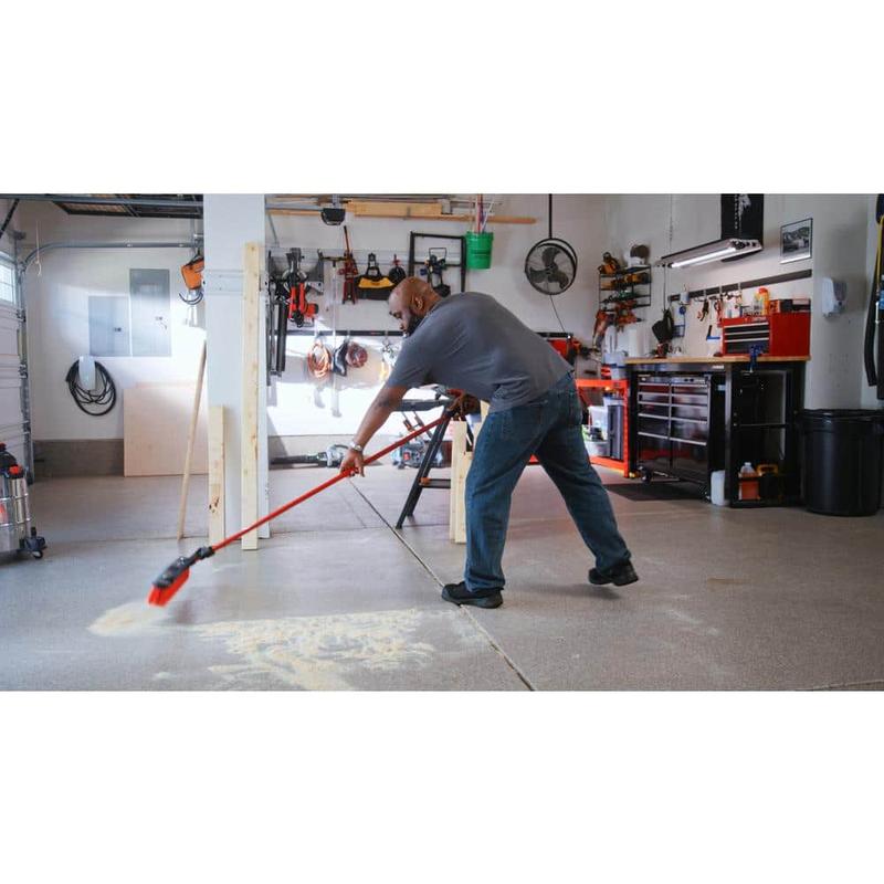 24 In. Heavy-Duty Multi-Surface Squeegee Push Broom with Brace and Steel Handle