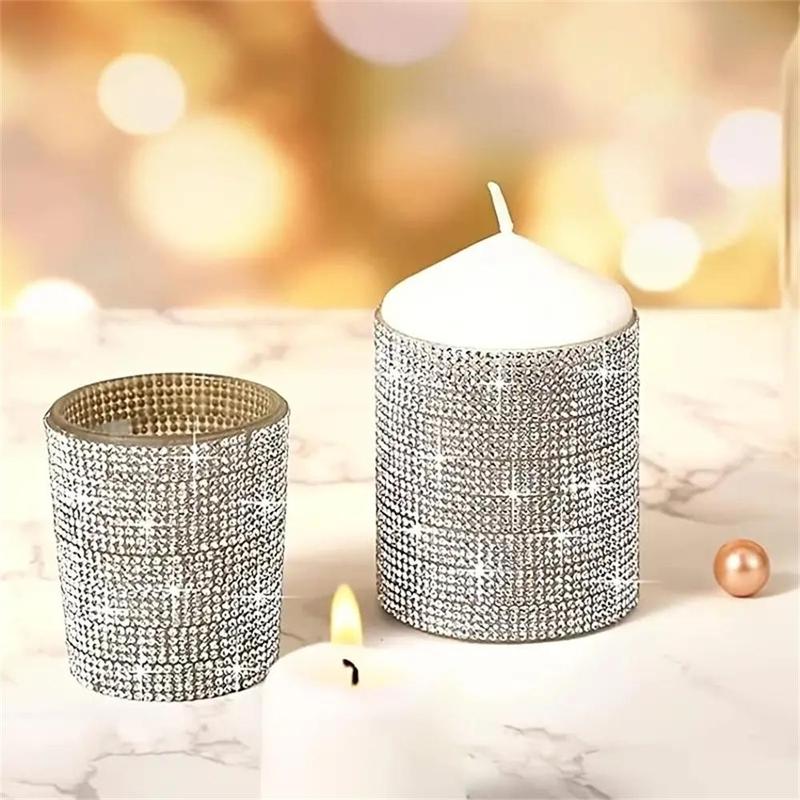 Rhinestone Ribbon, 1 Roll Self-adhesive Diy Decorative Rhinestone Tape, Unique Anniversary Wedding Romantic Decorations