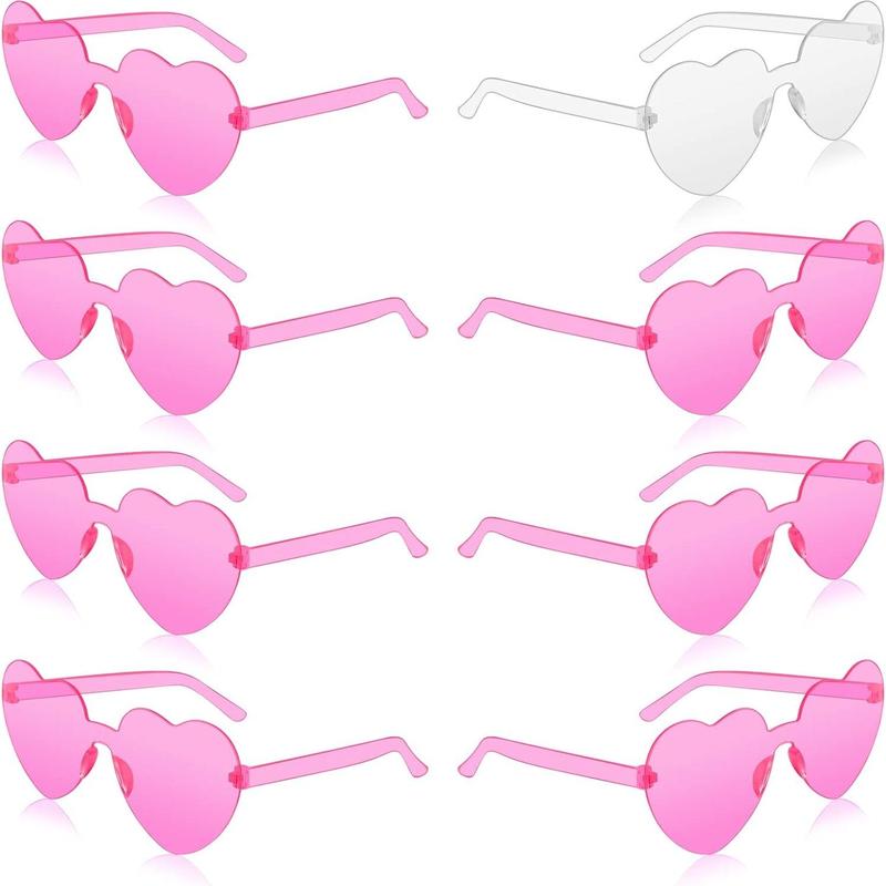 Heart-shaped Sunglasses, 8pcs box Party Glasses Props, Creative Photo Props For Birthday & Graduation Parties, Anniversary Wedding Romantic Decorations