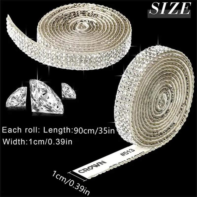 Rhinestone Ribbon, 1 Roll Self-adhesive Diy Decorative Rhinestone Tape, Unique Anniversary Wedding Romantic Decorations