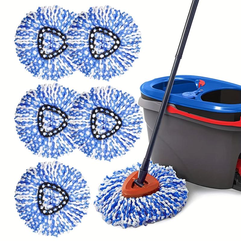 5 Pack Spin Mop Heads Replacement Compatible with Ocedar RinseClean 2 Tank Mop System, Microfiber Mop Refill Heads for Cleaning All Hard-surfaced Floo