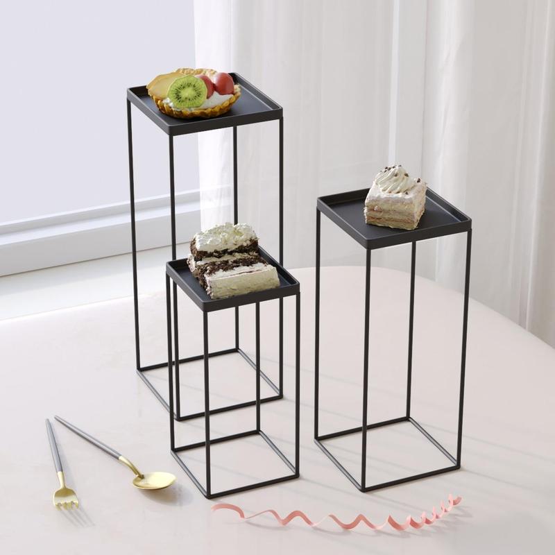 Dessert Cake Display Stand, 3 Counts set Multi Size Iron Cake Display Tray, Cake Display Holder for Wedding, Party