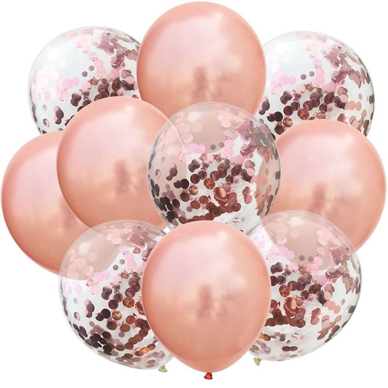 Birthday Party Balloons, 10pcs set Romantic 12in Latex Balloons, Confetti Balloons for Birthday Party Wedding Baby Shower, Sports Game Super Bowl Party Supplies, Party Favors, Birthday Gift