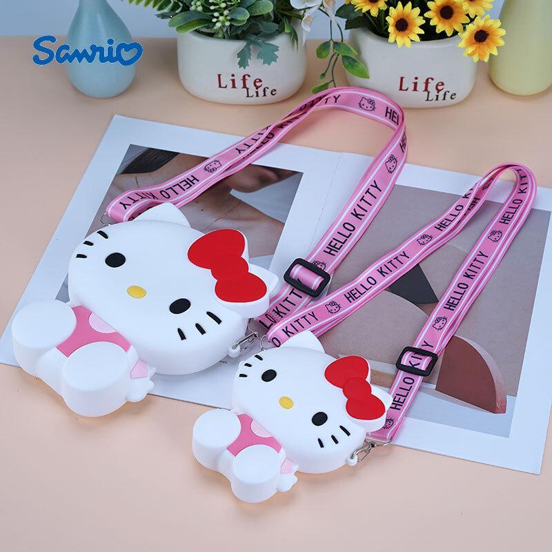 Cartoon Hello Kitty Design Silicone Storage Bag, Large Capacity Zero Wallet, Messenger Bag, Lightweight Sports Storage Bag for Daily Travel Sports