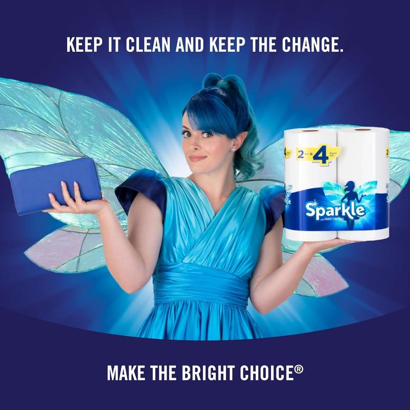 Sparkle Pick-A-Size Paper Towels, 6 Double Rolls = 12 Regular Rolls Disposable Pack Toilet Wipe Sheets