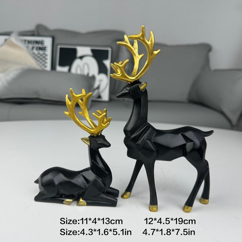 Origami Elk Design Decoration, 1 Pair Nordic Style Desktop Decoration, Home Decor for Living Room TV Cabinet Wine Cabinet