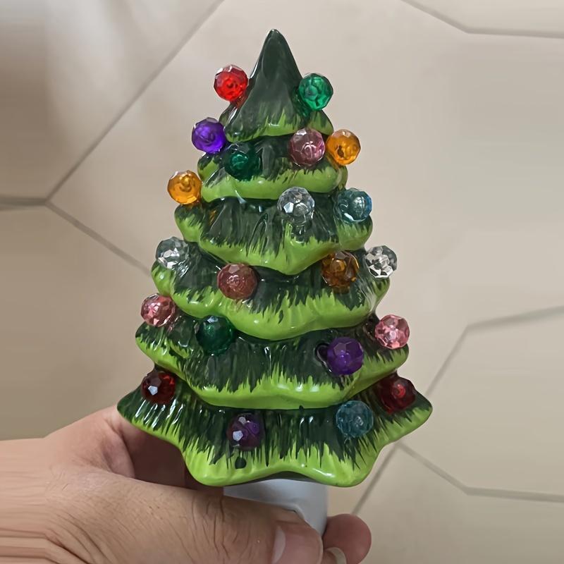 3D Christmas Tree Design Night Light, 1 Count Resin Tree Shaped LED Night Light, Decorative Light for Home Office School Classroom